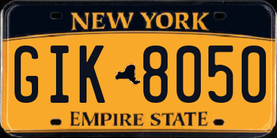 NY license plate GIK8050