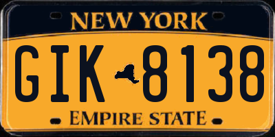NY license plate GIK8138