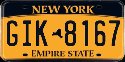 NY license plate GIK8167