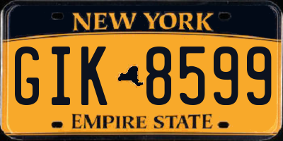 NY license plate GIK8599