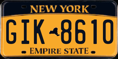 NY license plate GIK8610