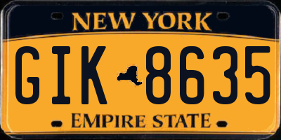 NY license plate GIK8635