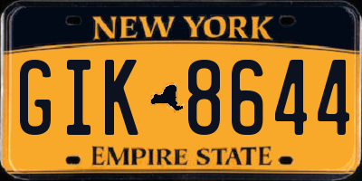 NY license plate GIK8644