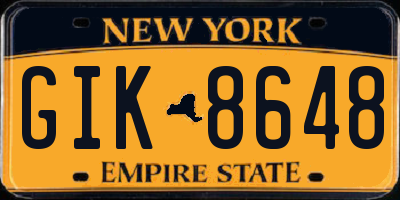 NY license plate GIK8648