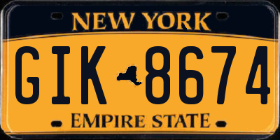 NY license plate GIK8674