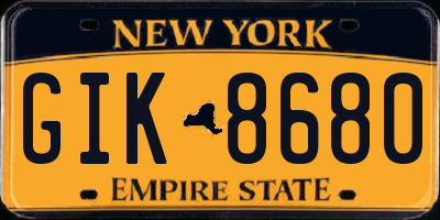 NY license plate GIK8680