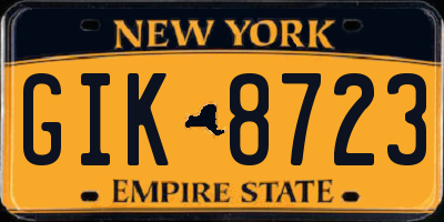 NY license plate GIK8723
