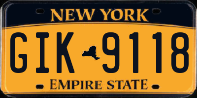 NY license plate GIK9118