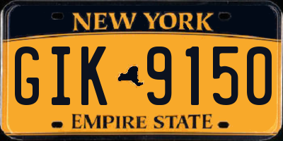 NY license plate GIK9150