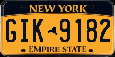 NY license plate GIK9182