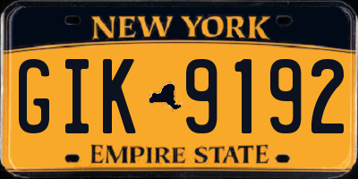 NY license plate GIK9192