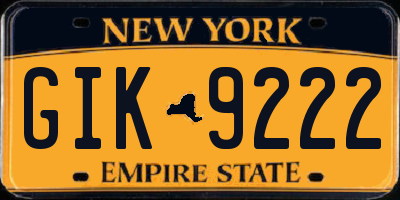 NY license plate GIK9222