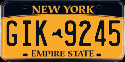 NY license plate GIK9245