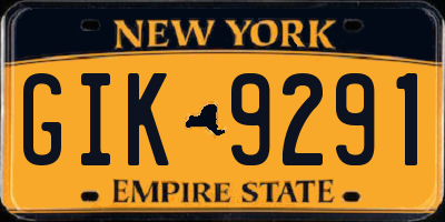NY license plate GIK9291