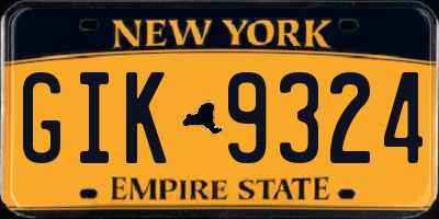 NY license plate GIK9324