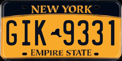 NY license plate GIK9331