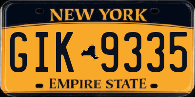 NY license plate GIK9335