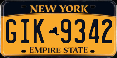 NY license plate GIK9342