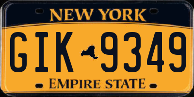 NY license plate GIK9349