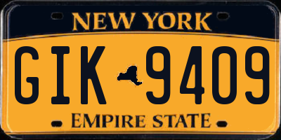 NY license plate GIK9409
