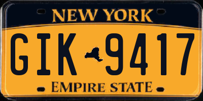 NY license plate GIK9417