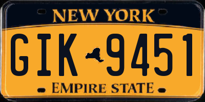 NY license plate GIK9451