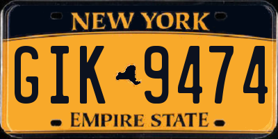NY license plate GIK9474