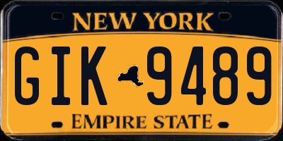 NY license plate GIK9489