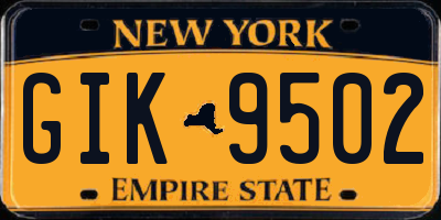 NY license plate GIK9502