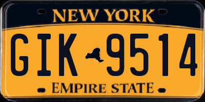 NY license plate GIK9514