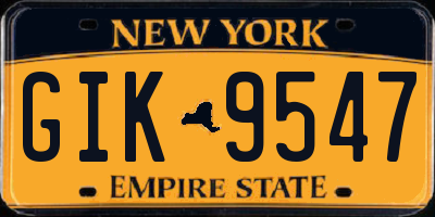 NY license plate GIK9547