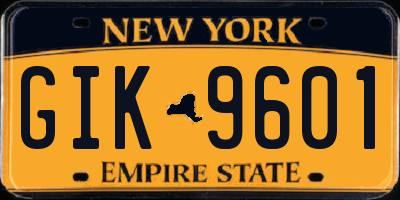 NY license plate GIK9601