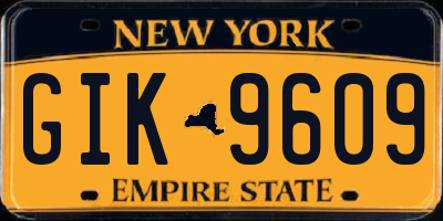 NY license plate GIK9609