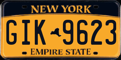 NY license plate GIK9623