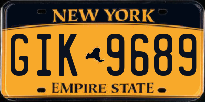 NY license plate GIK9689