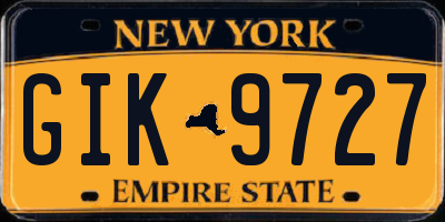 NY license plate GIK9727