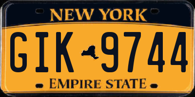 NY license plate GIK9744