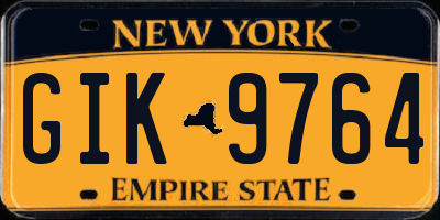 NY license plate GIK9764