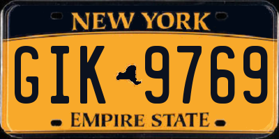 NY license plate GIK9769