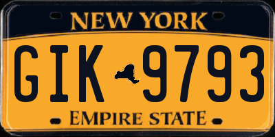 NY license plate GIK9793