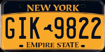 NY license plate GIK9822