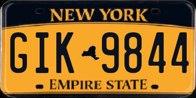 NY license plate GIK9844