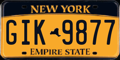 NY license plate GIK9877