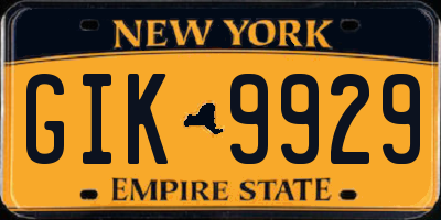 NY license plate GIK9929