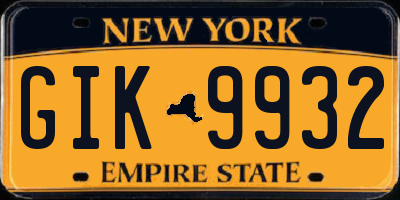 NY license plate GIK9932
