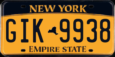 NY license plate GIK9938