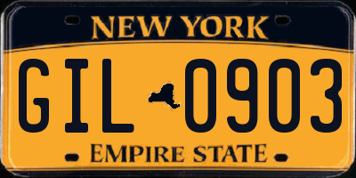 NY license plate GIL0903