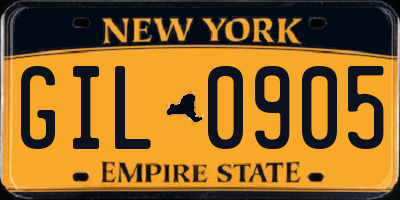 NY license plate GIL0905