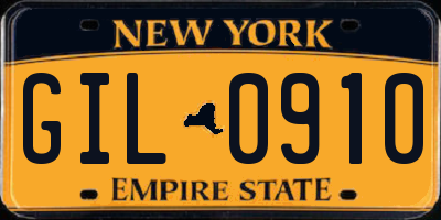 NY license plate GIL0910