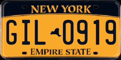 NY license plate GIL0919